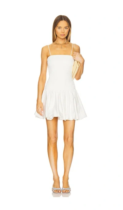 Alice And Olivia Arden Drop-waist Bubble Mini Dress In White