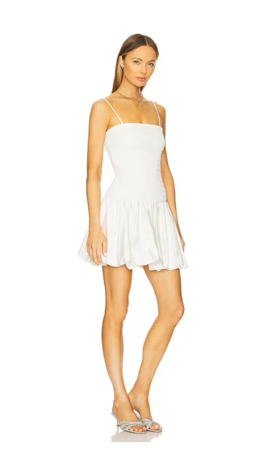 Alice And Olivia Arden Drop-waist Bubble Mini Dress In White