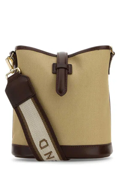 Weekend Max Mara Beige Canvas Vasaio Bucket Bag In Beige O Tan