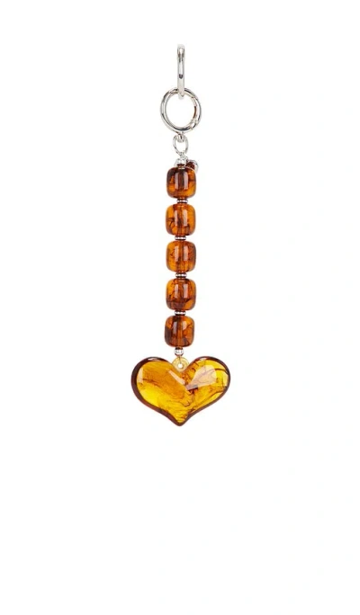 Julietta Heart Bag Charm In Brown