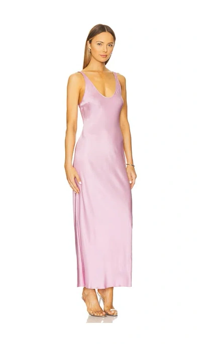 L Agence Akiya Satin Maxi Dress In Lavender