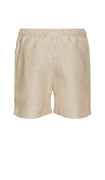 Onia Air Linen Pull-on Shorts 6 In Neutral