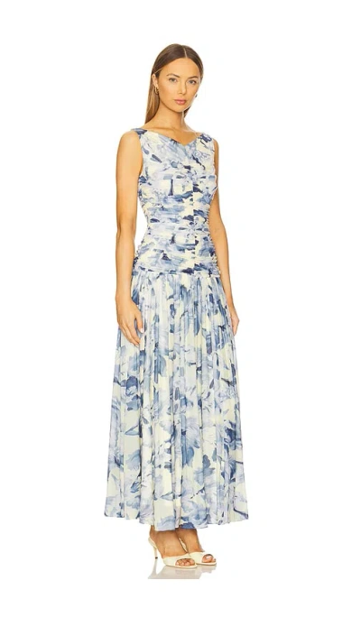 Nicholas Melia Sleeveless High V Midi Dress In Blue