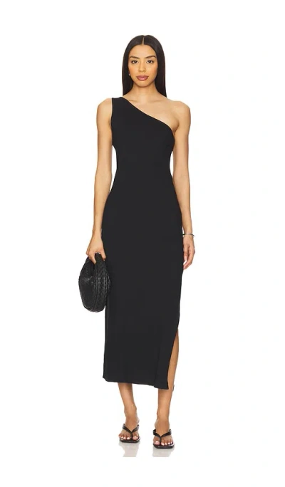 Seafolly Jersey One Shoulder Dress In Black