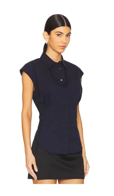 Theory Cinch Shirt In Navy