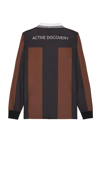 Rivvia Projects Team Vv Long Sleeve Polo In Black,brown