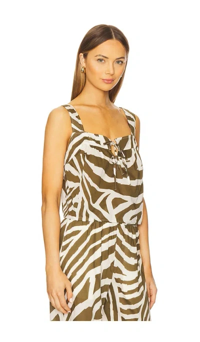 Rails Blythe Zebra Stripe Cotton Crop Tank In Olive,ivory