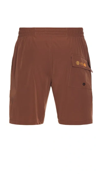 Rivvia Projects Daily Ride Puffer Swim Short In Brown