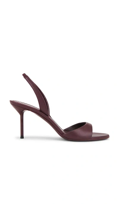 Paris Texas Slingback Sandals In Rouge Noir Leather In Burgundy