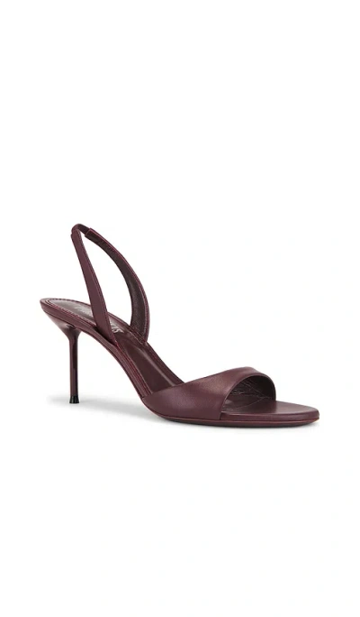 Paris Texas Slingback Sandals In Rouge Noir Leather In Burgundy
