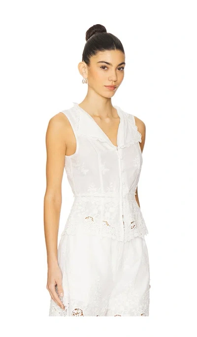 Weworewhat Lace Button Up Top In Ivory