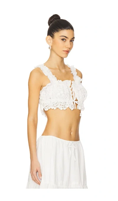Weworewhat Double Tie Top In Ivory