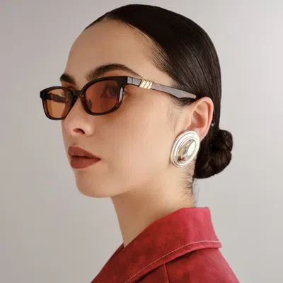 Le Specs Brown Confidential Sunglasses In Dark Tort