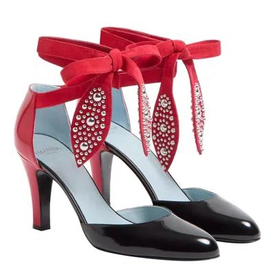 Valentino Garavani Foliefoliage Sandal With Color-block Design And Beaded Accents In Black
