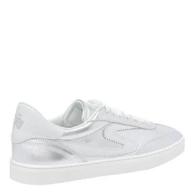 Stuart Weitzman Lace-up Sneakers In Silver