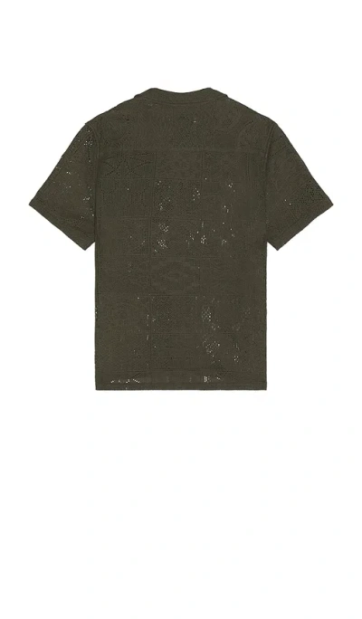 Les Deux Hector Lace Shirt In Olive Night