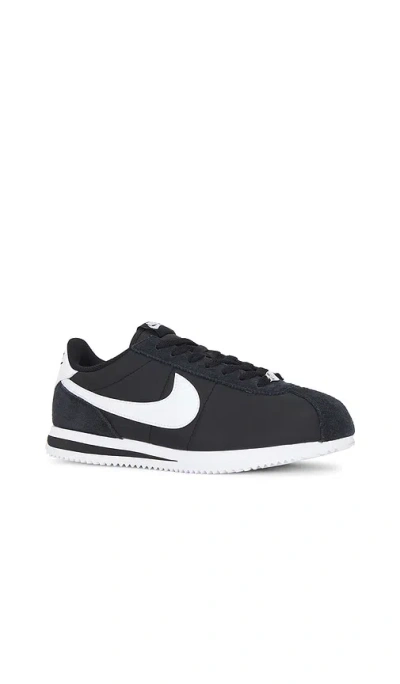 Nike Cortez Leather Sneakers In Black And White In Black & White