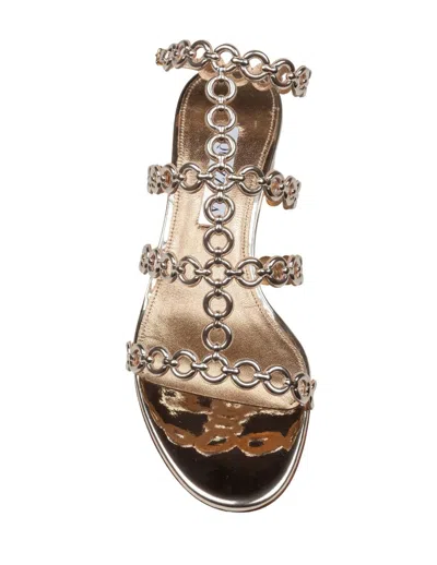 Aquazzura Infinity Chain Sandal In Mirrored Leather
