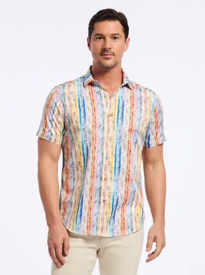 Robert Graham Walk The Line Short Sleeve Button Down Shirt In Multi