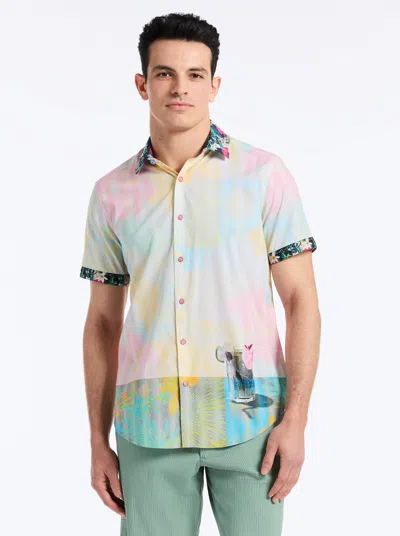 Robert Graham Haze Short Sleeve Button Down Shirt In Multi