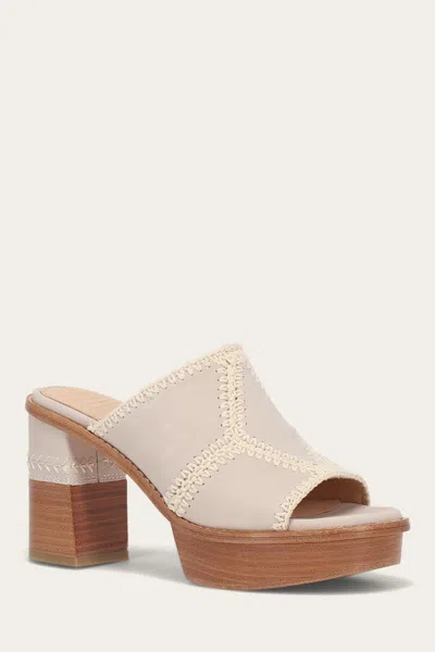 The Frye Company Frye Pipa Crochet Platform Sandal Sandals In Ivory