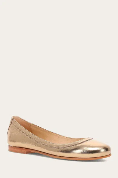 The Frye Company Frye Carson Ballet Flats In Dark Gold