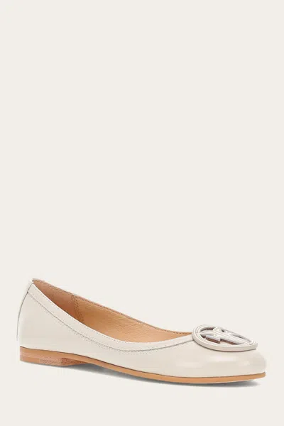 The Frye Company Frye Carson Logo Ballet Flats In Ivory