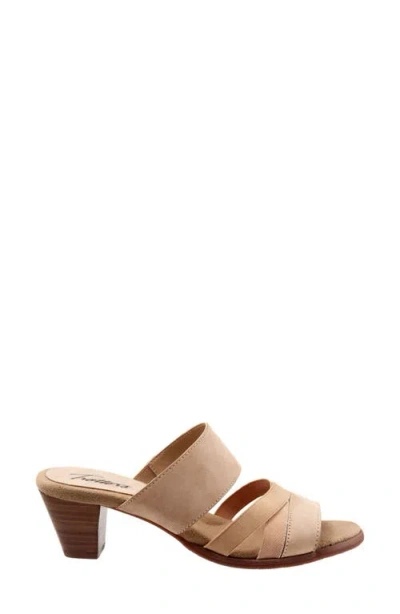 Trotters Maxine Womens Leather Slip On Mule Sandals In Sand Nubuck