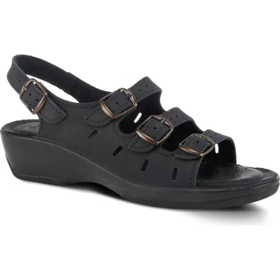 Flexus By Spring Step Willa Multistrap Slingback Sandal In Black
