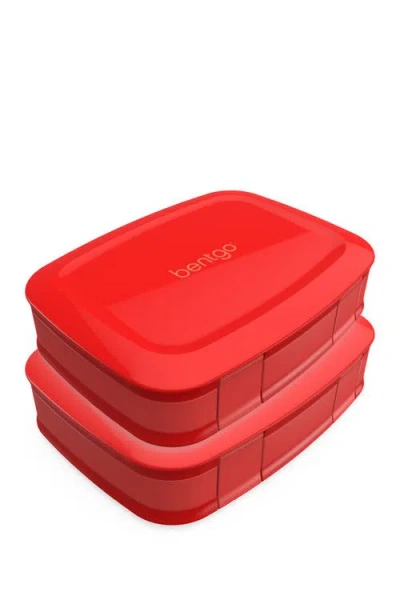 Bentgo 2-pack Of Fresh Leak-proof Versatile 4-compartment Bento-style Lunch Box In Red