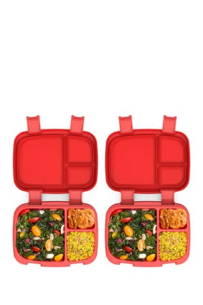 Bentgo 2-pack Of Fresh Leak-proof Versatile 4-compartment Bento-style Lunch Box In Red
