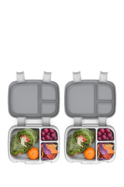 Bentgo 2-pack Of Fresh Leak-proof Versatile 4-compartment Bento-style Lunch Box In Gray