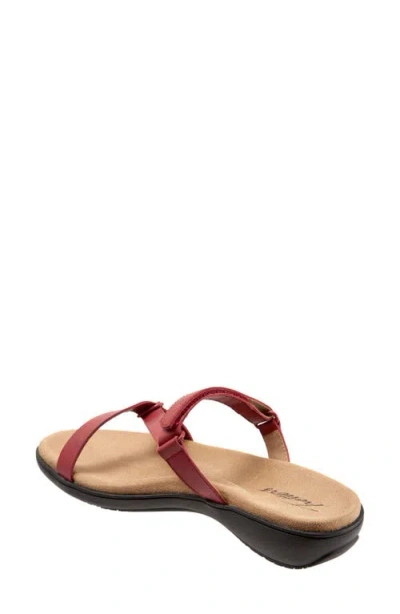 Trotters Womens Strappy Slide Sandals In Red Leather