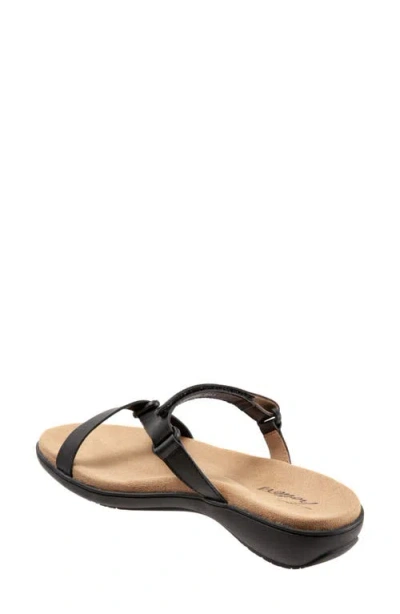 Trotters Womens Strappy Slide Sandals In Black Leather