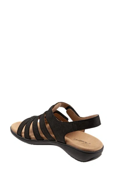 Trotters Tiki Womens Nubuck Slip On Slingback Sandals In Black Nubuck Leather