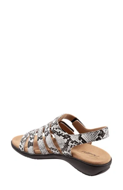Trotters Tiki Slingback Sandal In Black/white Faux Leather