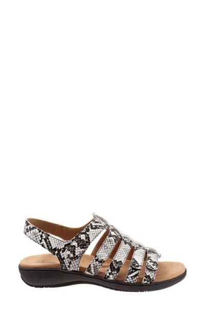 Trotters Tiki Slingback Sandal In Black/white Faux Leather
