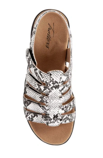 Trotters Tiki Slingback Sandal In Black/white Faux Leather
