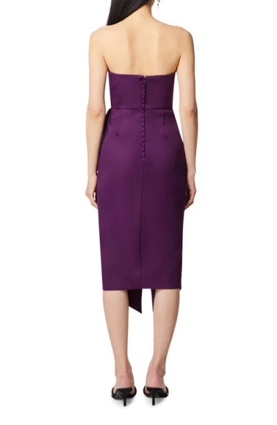 Elliatt Reception Cascade Ruffle Strapless Cocktail Dress In Royal Purple