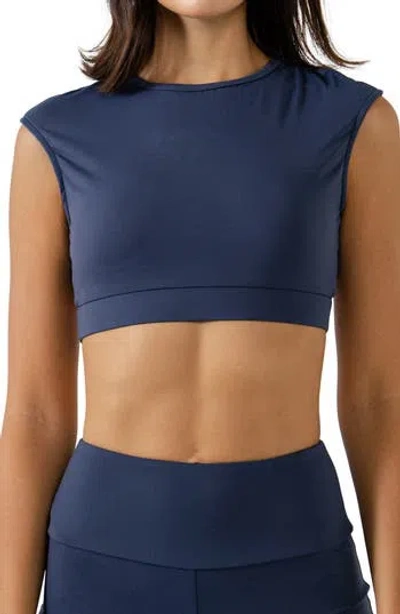 Shop Grey Lab Strappy Back Crop Top In Navy