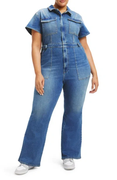 Good American Fit For Success Bootcut Jumpsuit In Blue274