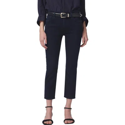 Citizen Of Humanity Isola Straight Crop Jean In Plush Black In Chamber