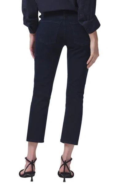 Citizen Of Humanity Isola Straight Crop Jean In Plush Black In Chamber