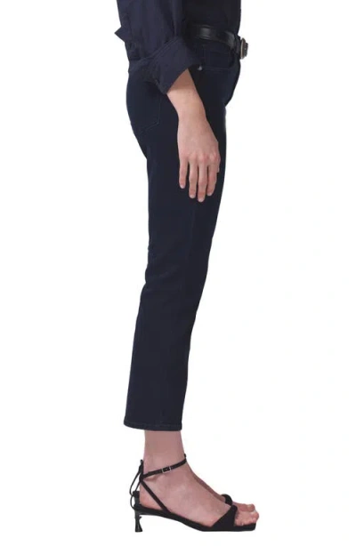 Citizen Of Humanity Isola Straight Crop Jean In Plush Black In Chamber