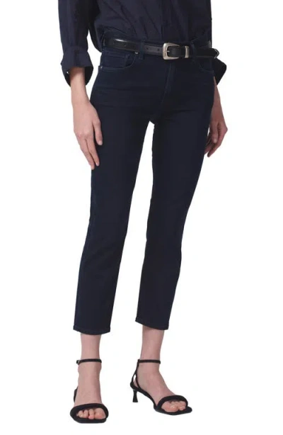 Citizen Of Humanity Isola Straight Crop Jean In Plush Black In Chamber