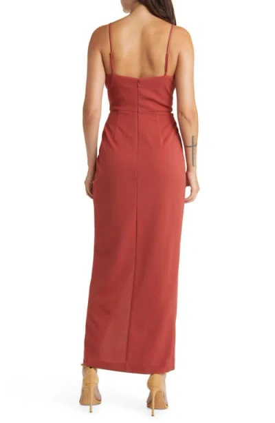 Wayf The Ines V-neck Tulip Gown In Sienna