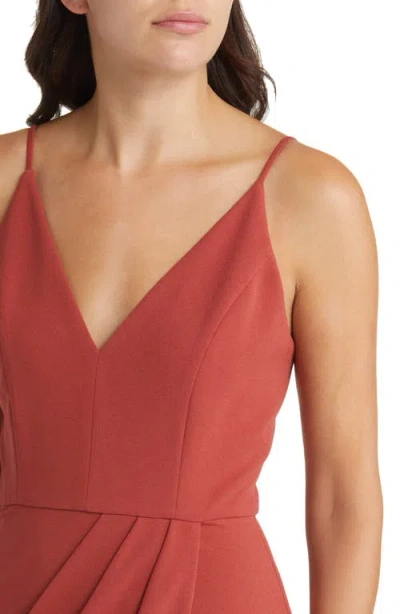 Wayf The Ines V-neck Tulip Gown In Sienna