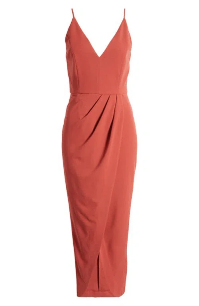 Wayf The Ines V-neck Tulip Gown In Sienna