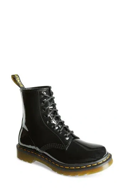 Dr. Martens' 1460 W 8 Eye Boot In Black Patent Leather