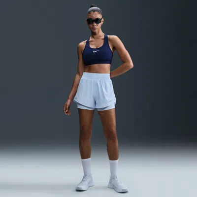 Nike Women's One Dri-fit High-waisted 3" 2-in-1 Shorts In Blue